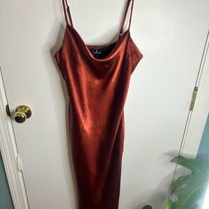 Lulus Rust Satin Slip Dress – Size M